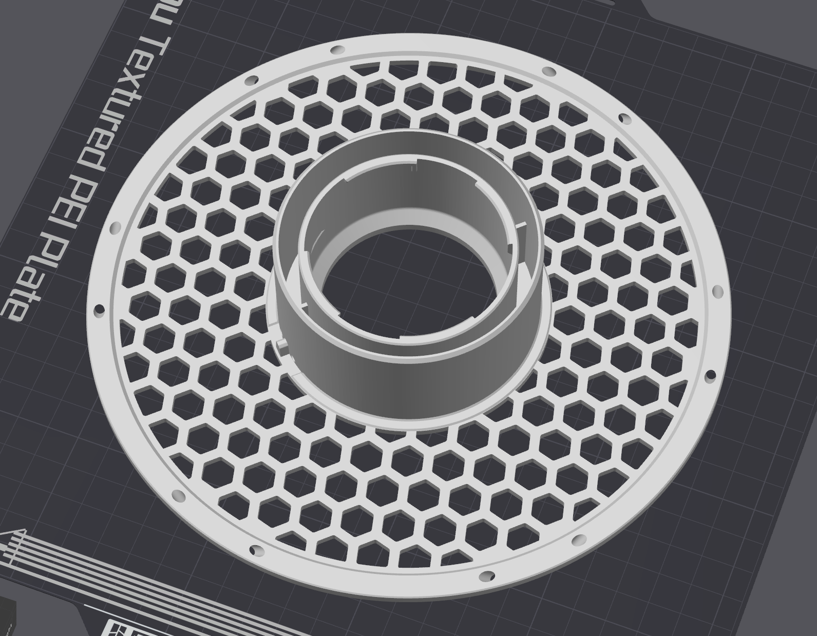 Bambu Lab reusable spool holder improved hexagon patern