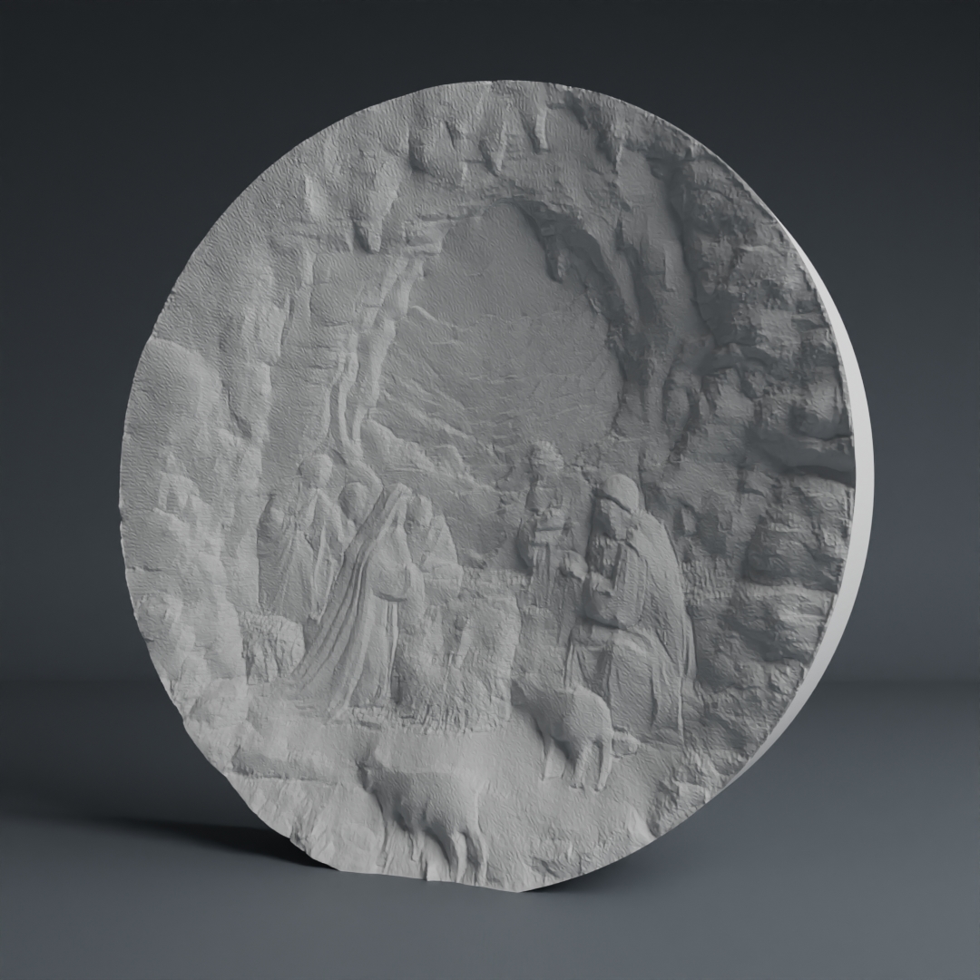 Nativity scene relief
