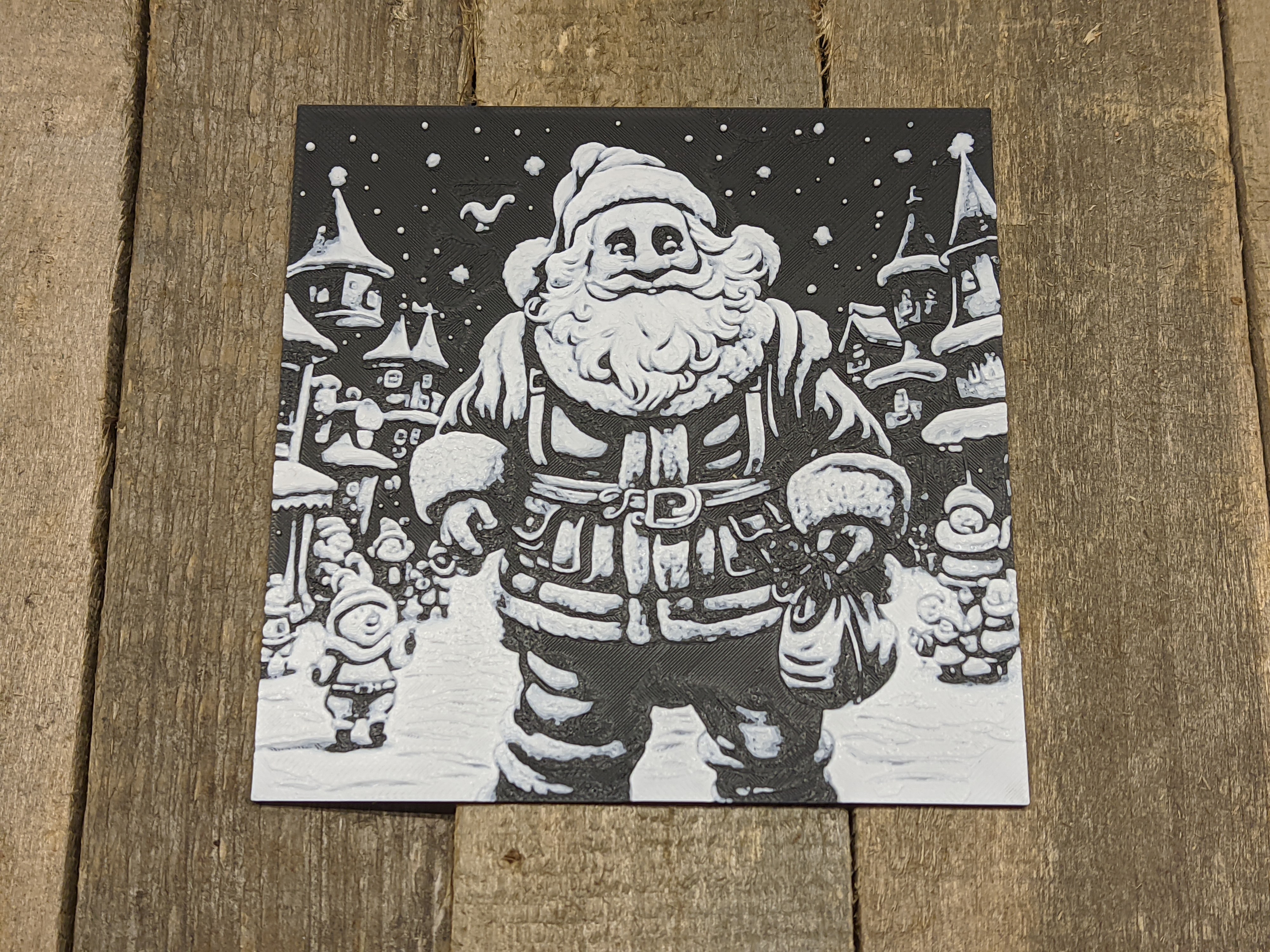 Christmas #13 - Santa Claus In A Snowy Village