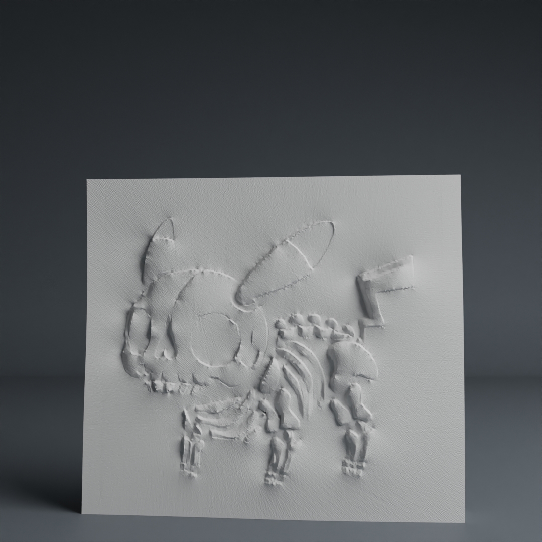 Pikachu Pokemon Fossil Wall Art