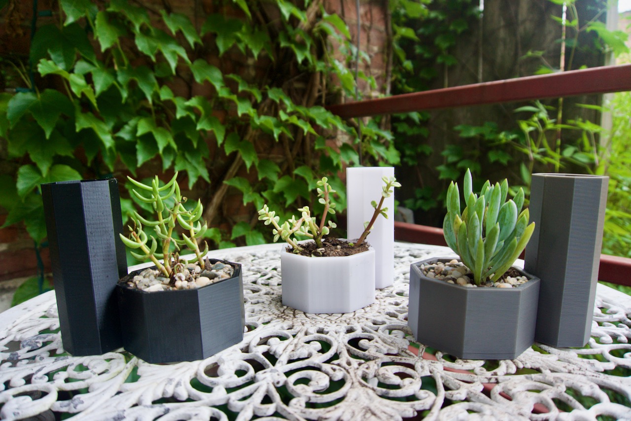 Pencil + Planter (Desk Organizer -- Holds One Plant) W/Drip Tray