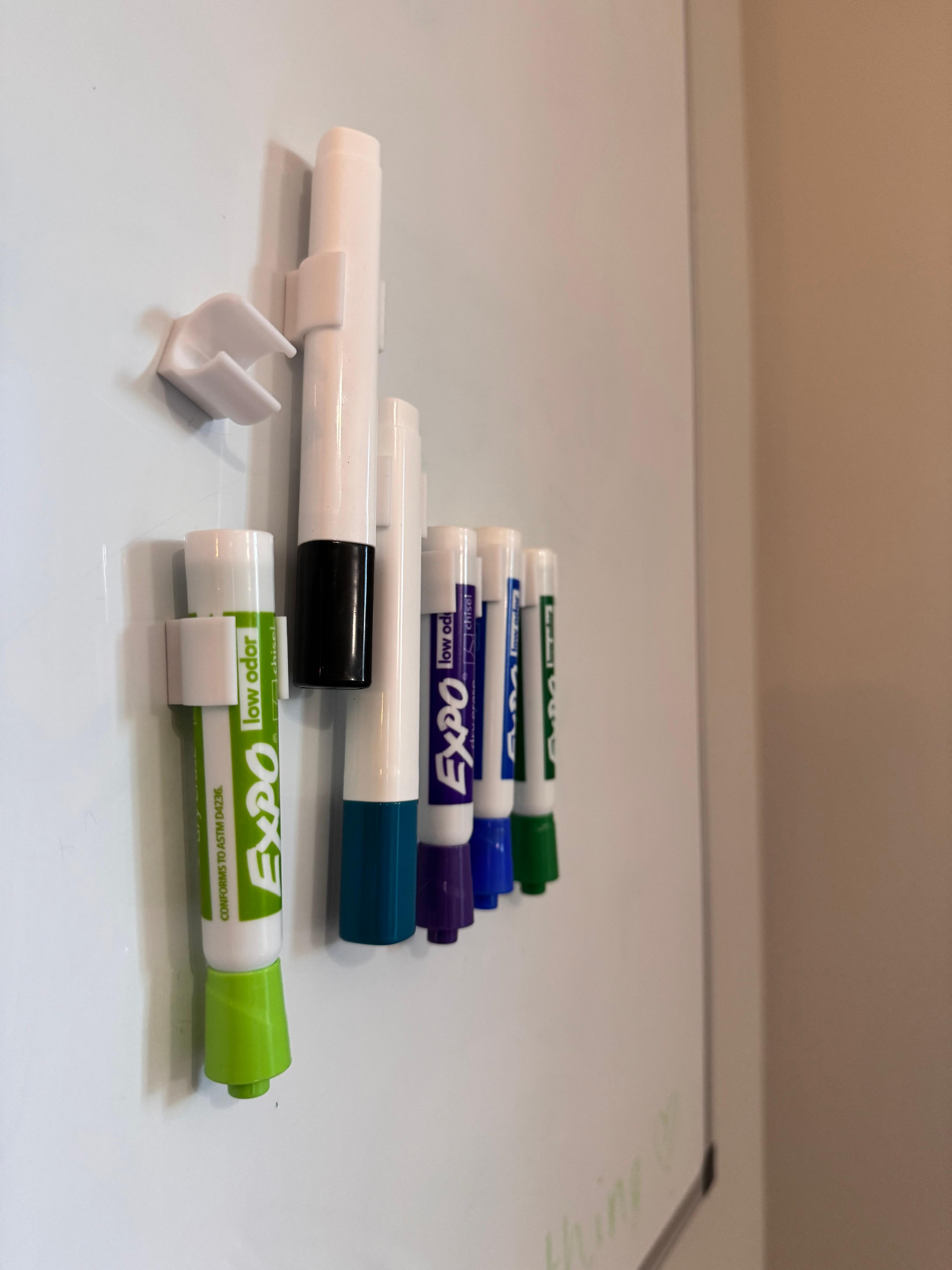 Dry Erase Marker Clip with Magnet Cutout