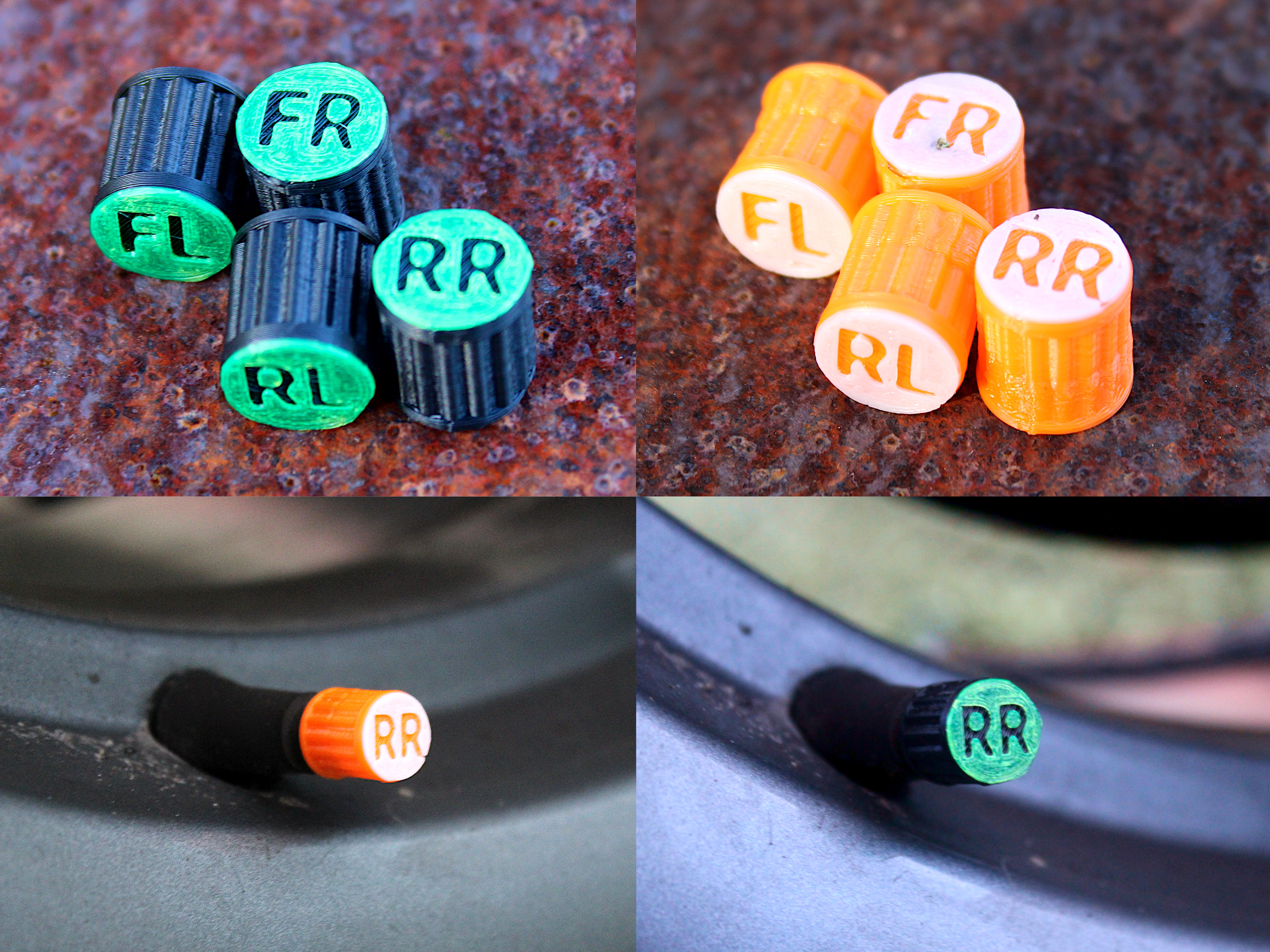 Tire Position Valve Caps | Wheel Location Marker Caps