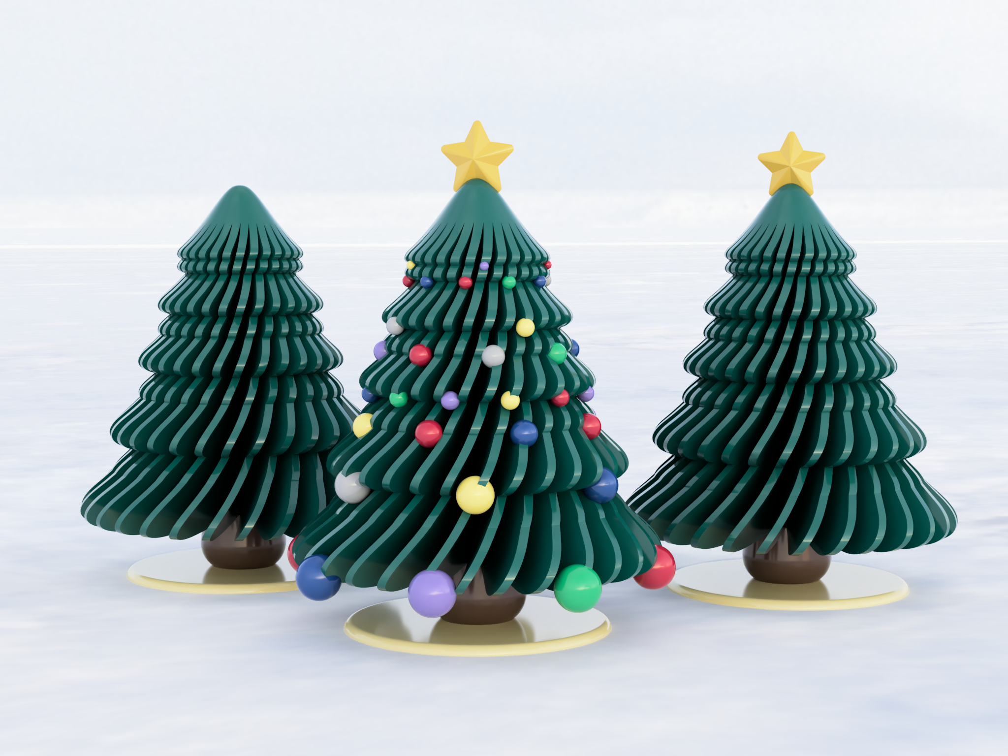 Miniatura 2 do modelo 3D Christmas Tree with Base