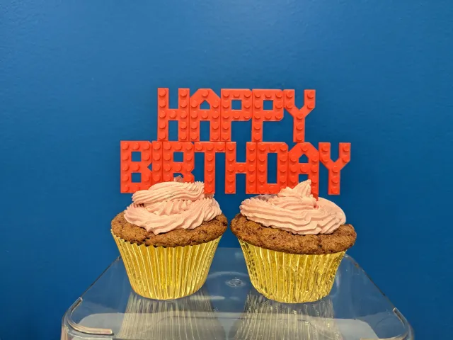 CUSTOMIZE Your Happy Birthday Cake Topper - Lego Style