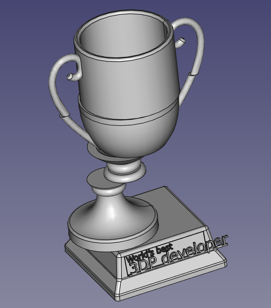 ” World's best 3DP developer” Trophy