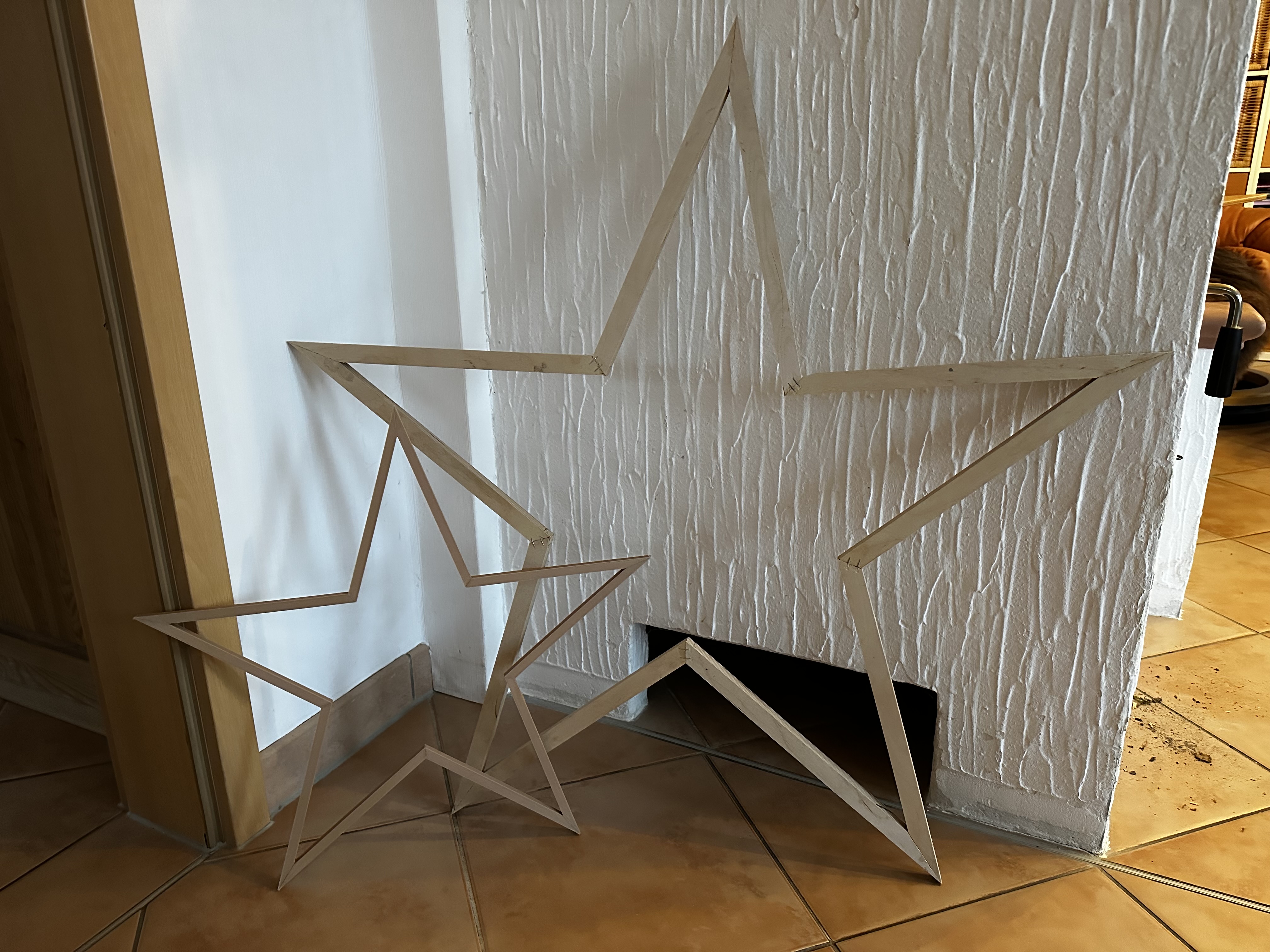 Christmas star 50cm (23er Bett) or 100 cm  (38er bett) Weihnachtsstern 50 cm bzw. 100 cm hoch height, 5 Zack