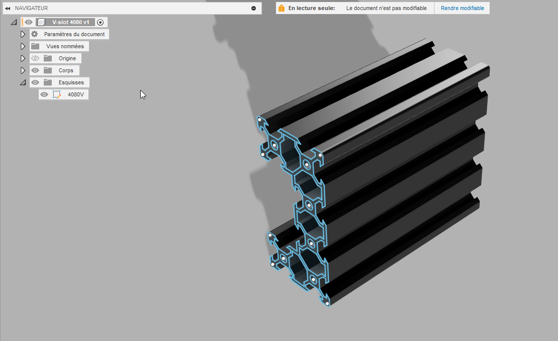 Vslot 4080 Fusion360 C-Beam openbuilds
