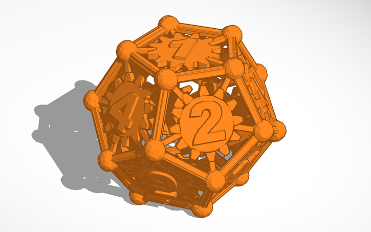 Steampunk 12-sided Dice