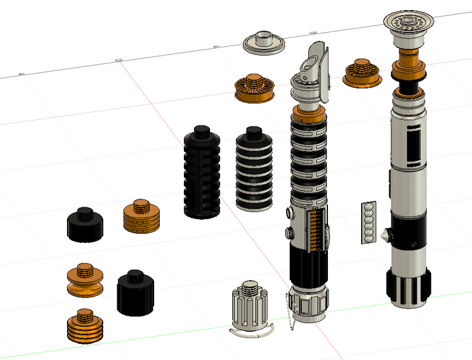 Thumbnail 14 of 3D model Build Your Own custom Lightsaber, customizable Modular Lightsaber Parts