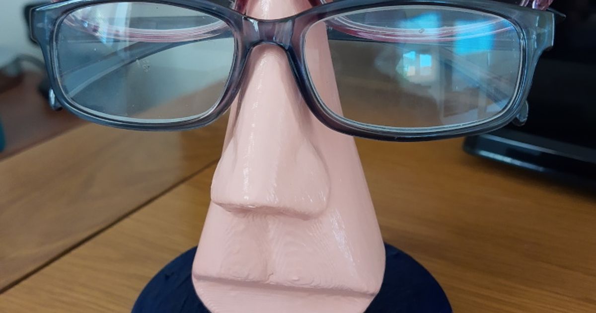 Nose Eye Glass Holder (easy print) by sej7278, Download free STL model