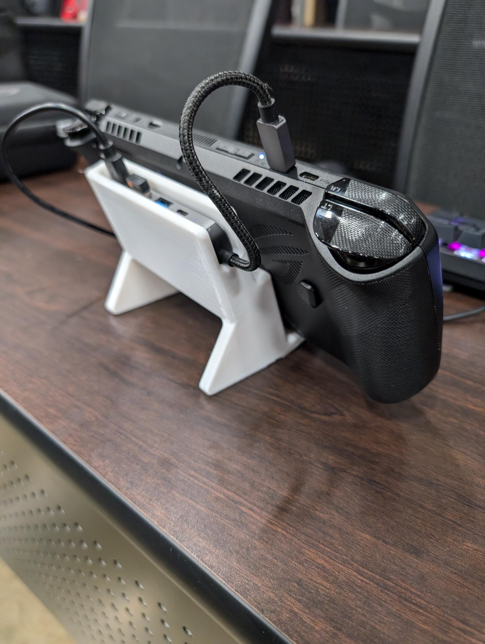 Asus ROG Ally / Ally X stand with USB hub holder (parametric)