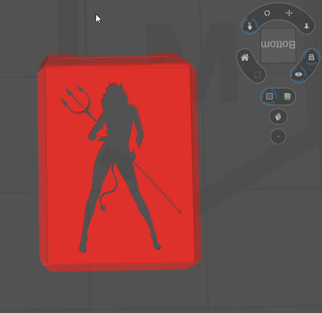 Devil Girl silhouette Qidi 4 plus tool head