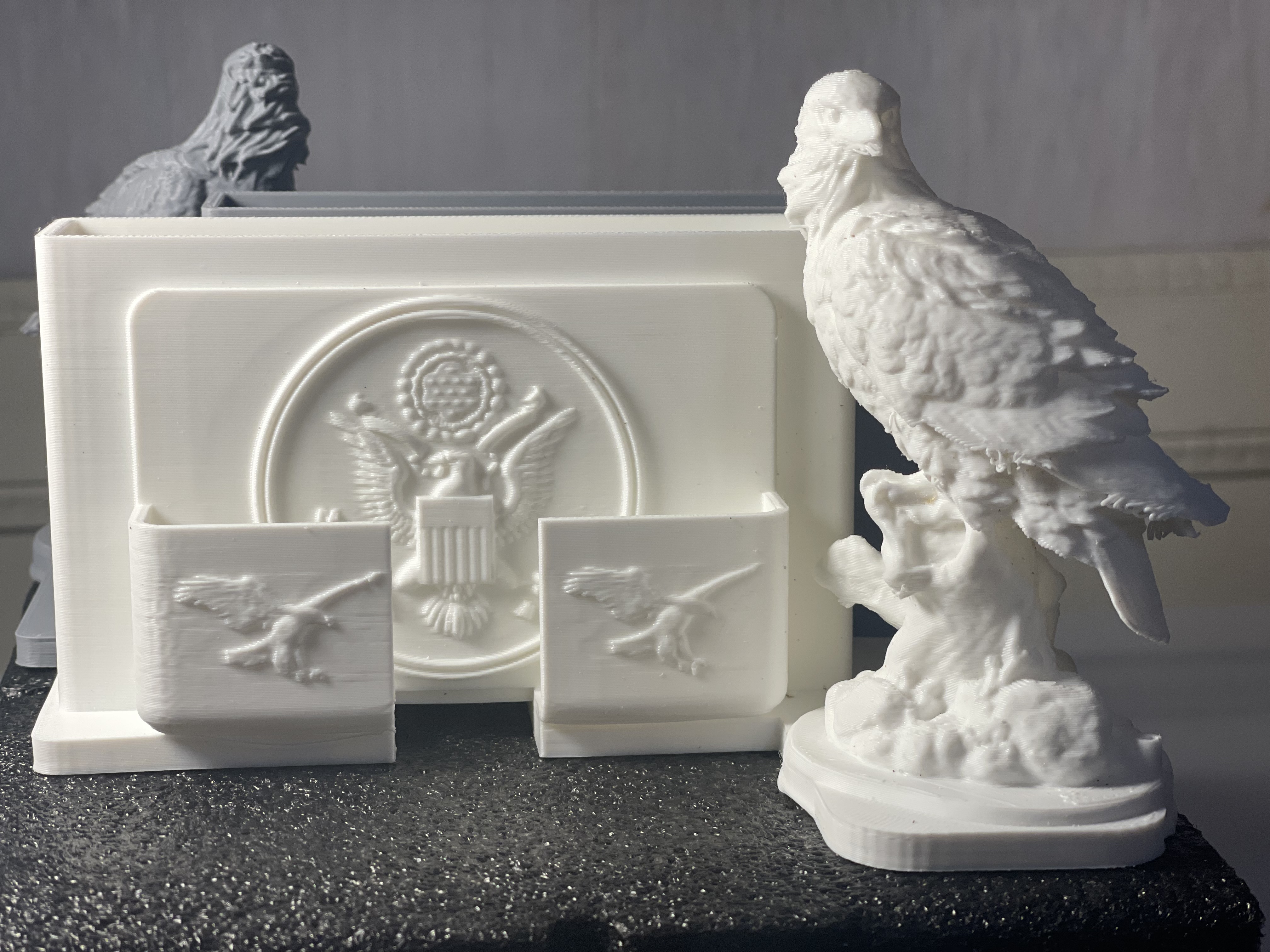 Patriotic Bald Eagle and Cell Phone and Note Pad Holder