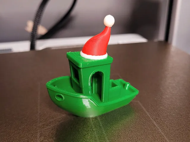 Christmas Benchy with Santa hat!