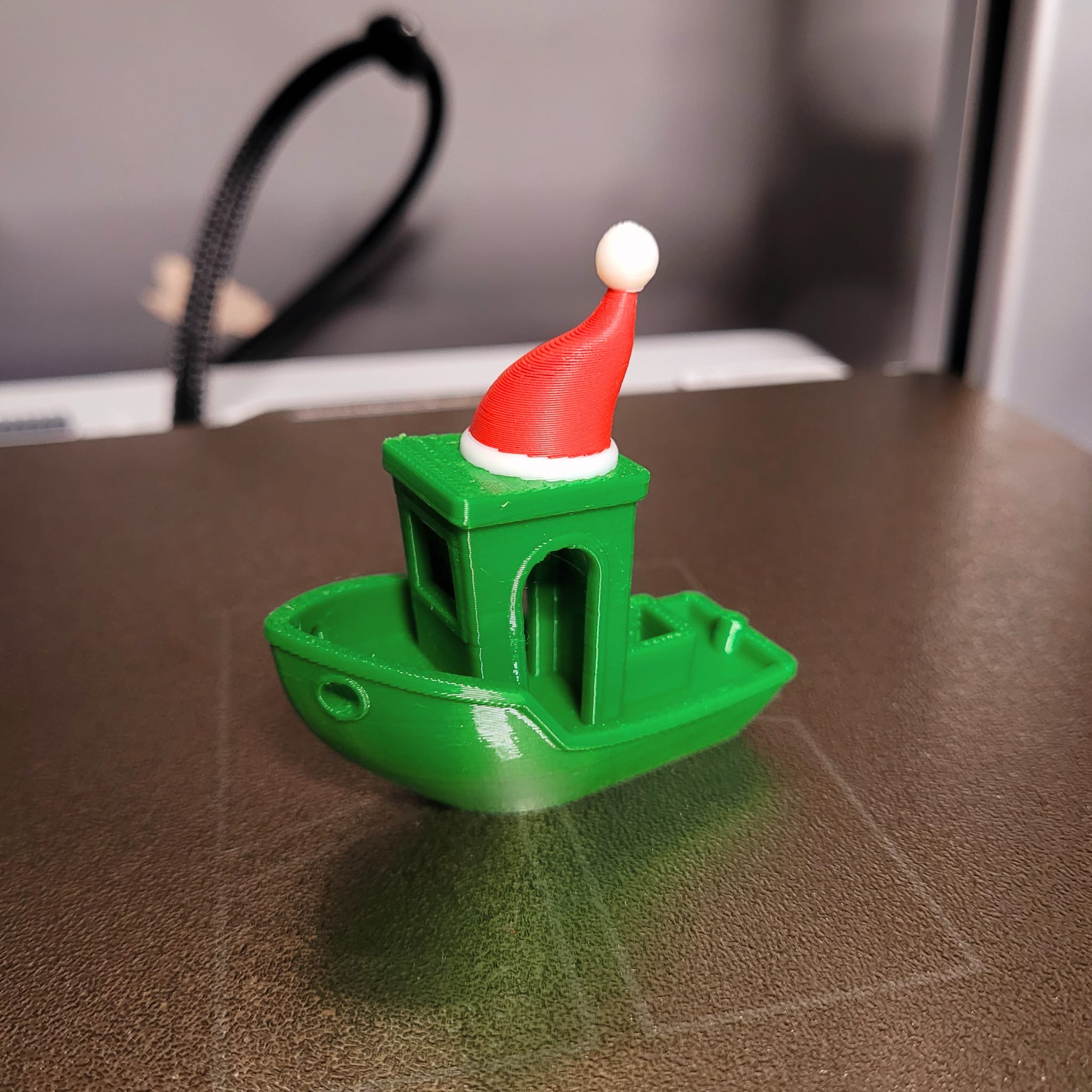Christmas Benchy with Santa hat!