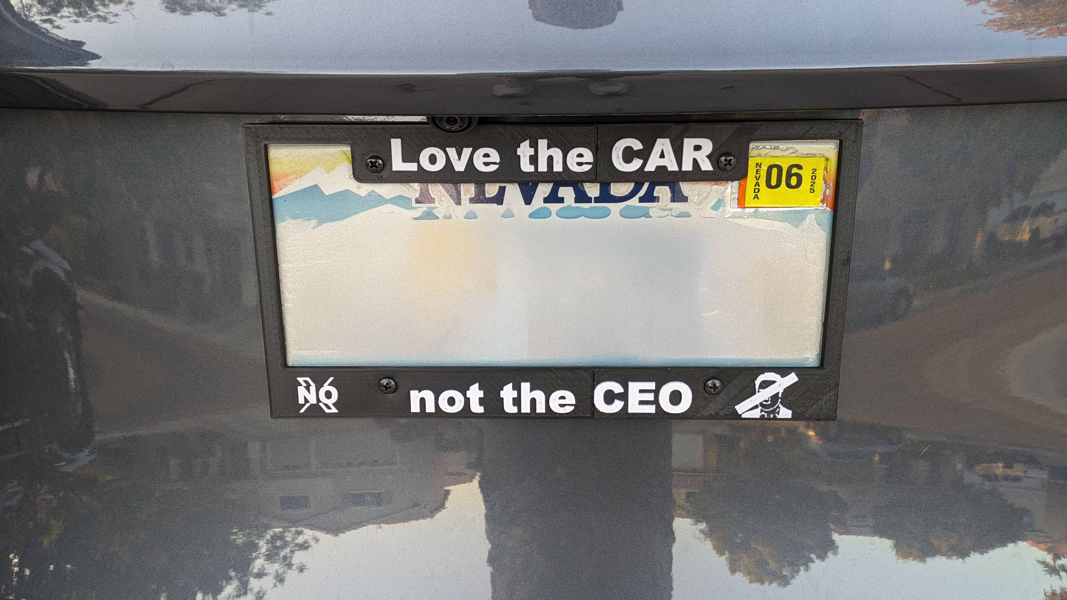 Tesla No Elon License Plate Frame