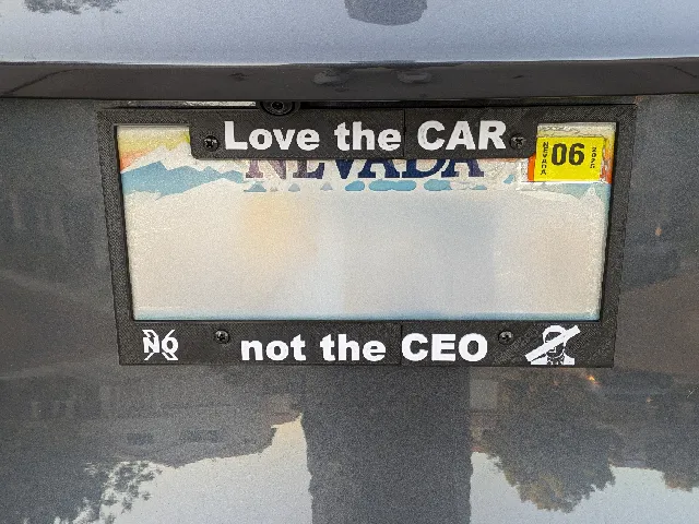 Tesla No Elon License Plate Frame