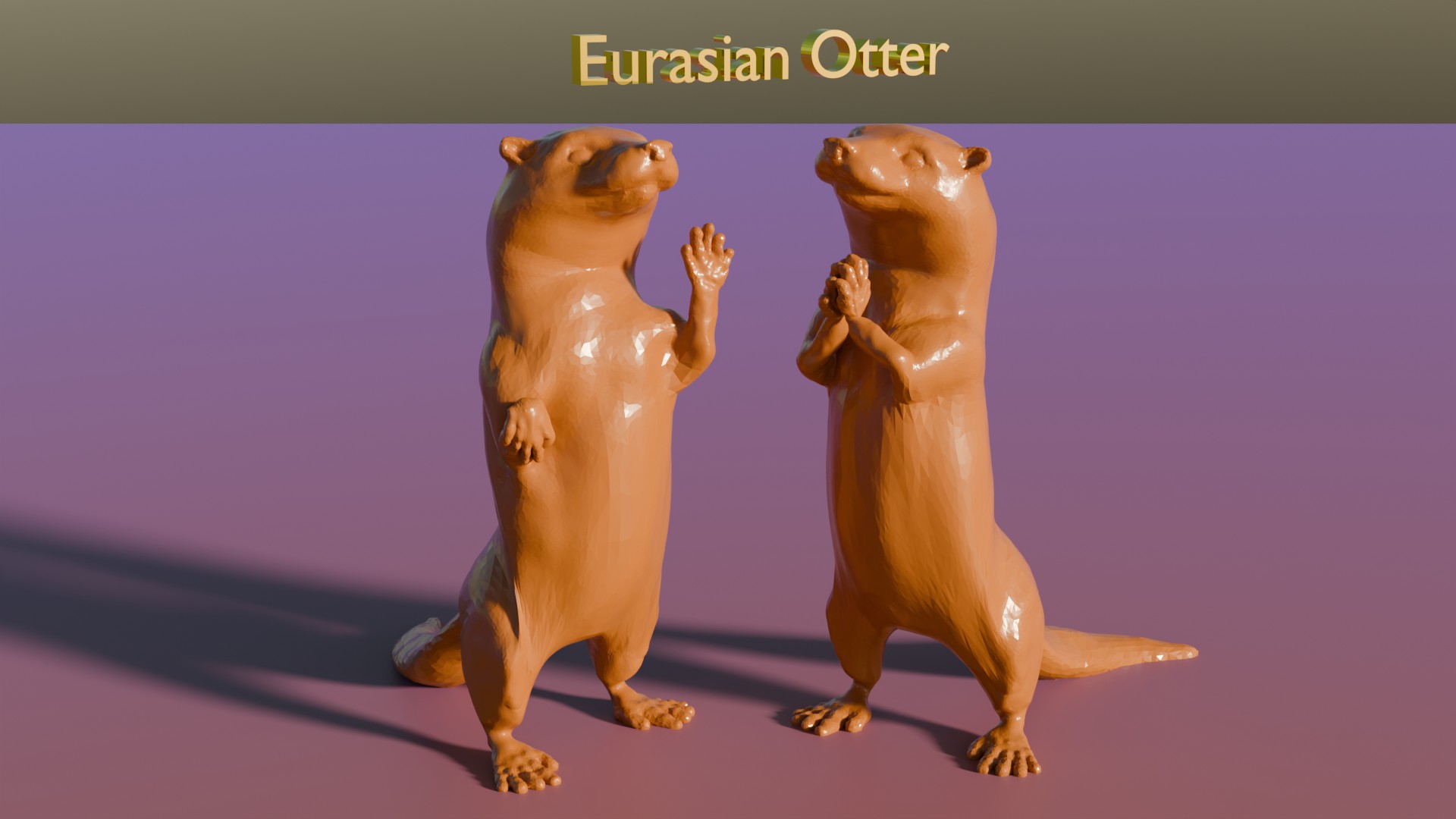 Eurasian Otter (praying + waving)