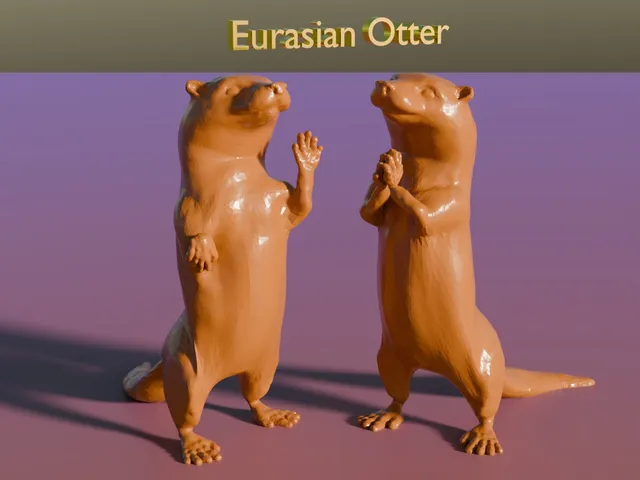 Eurasian Otter (praying + waving)