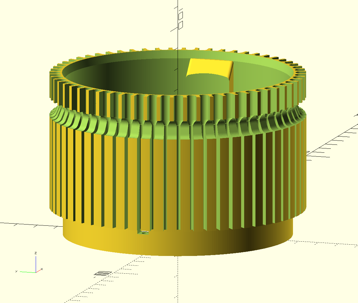 Circular Sock Knitting Machine - Parametric OpenSCAD Cylinder 3D model thumbnail