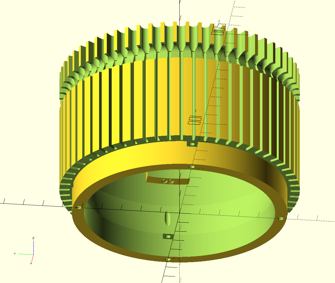 Circular Sock Knitting Machine - Parametric OpenSCAD Cylinder — miniatura 2