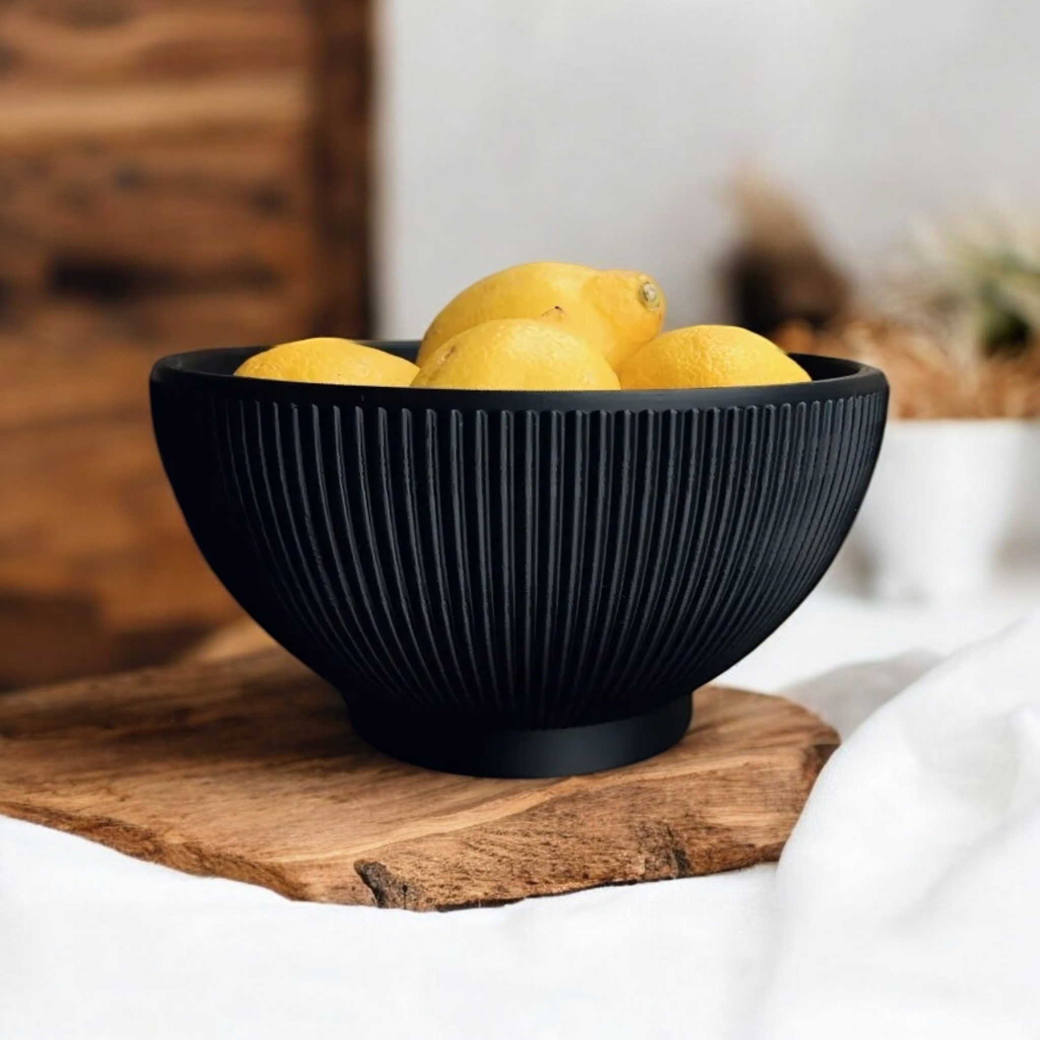 Ribbed Designer Bowl "Lemony Beauty"