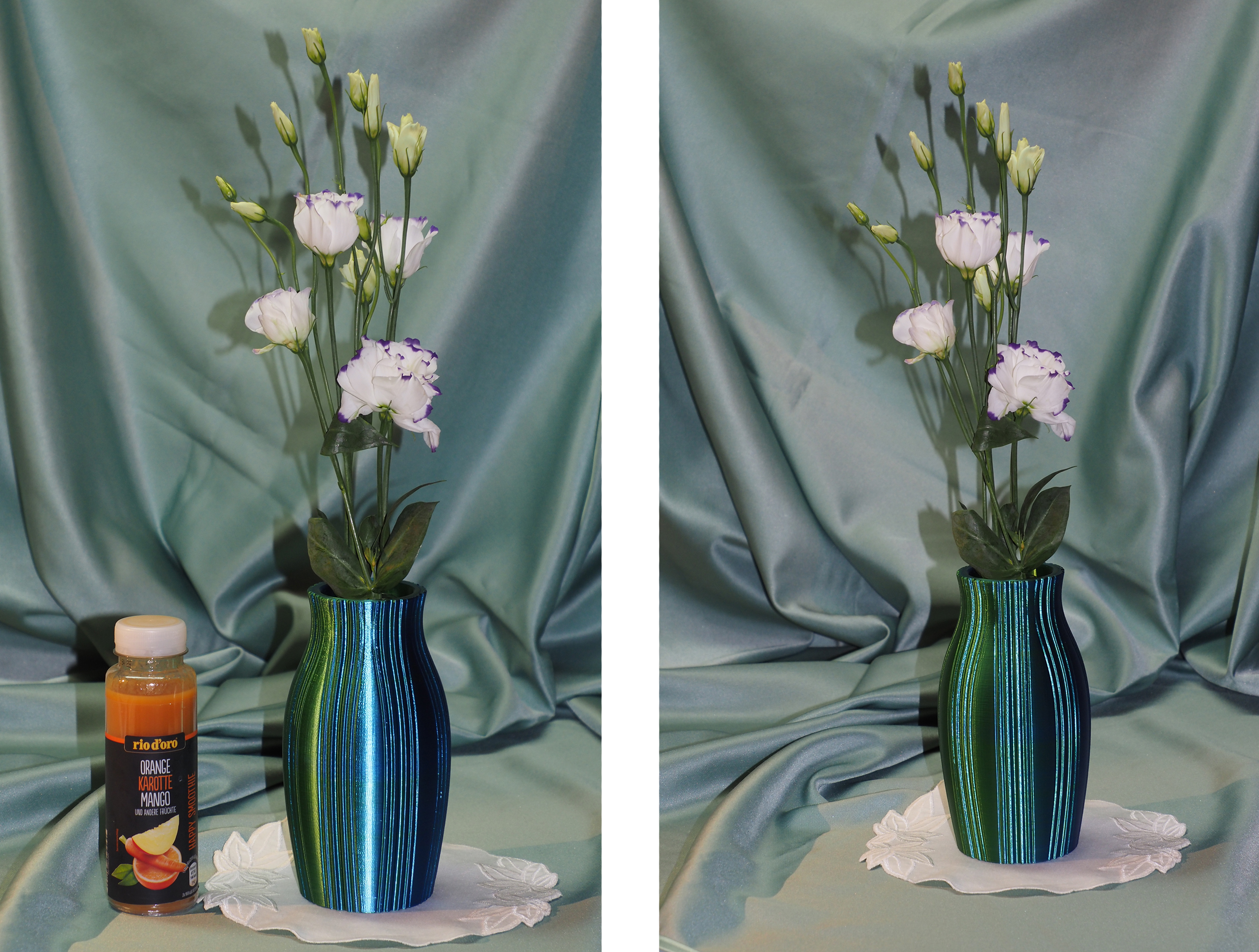 Vase With Bottle Inset for Real Flowers