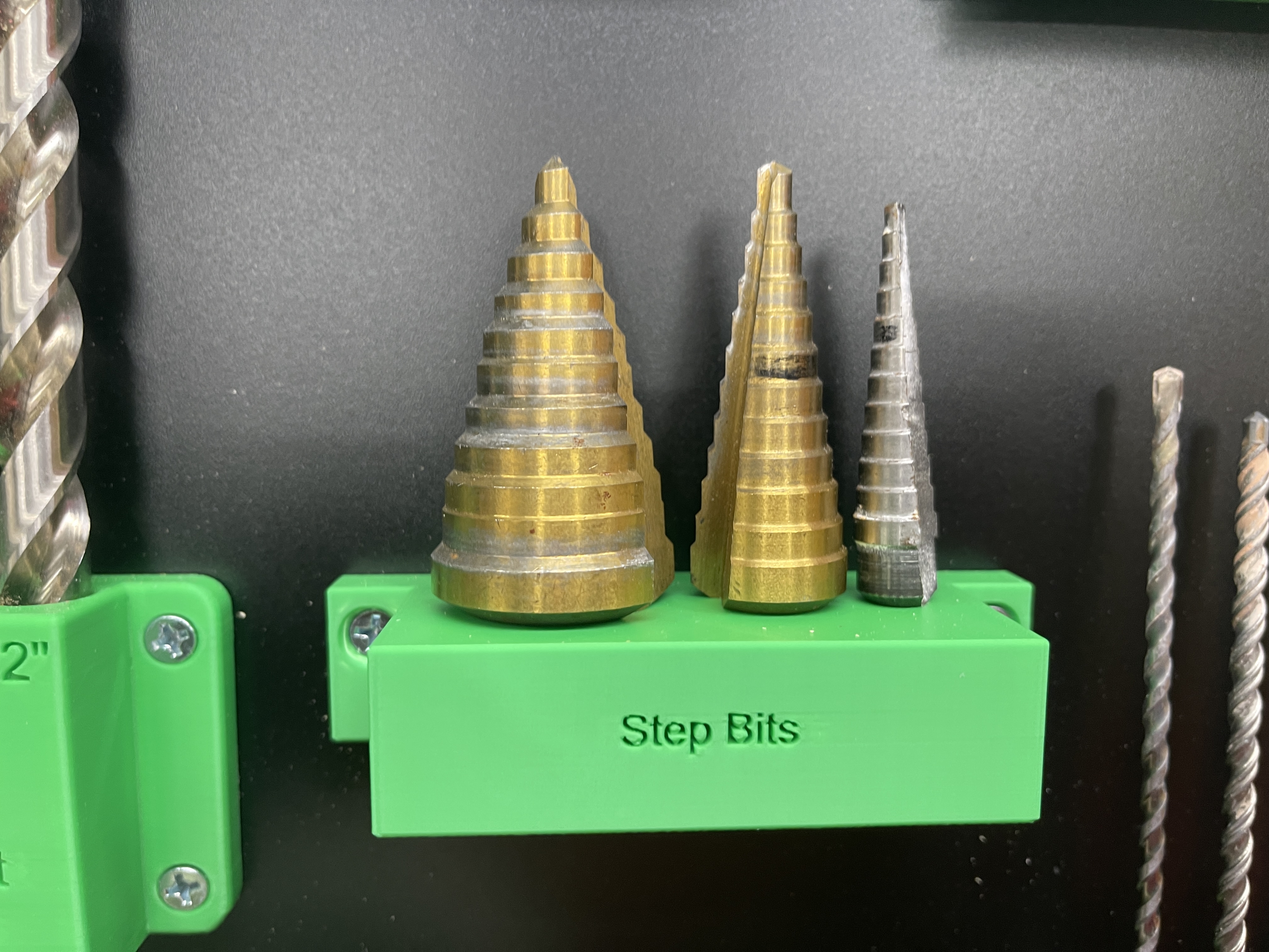 wall mounted step bit holder