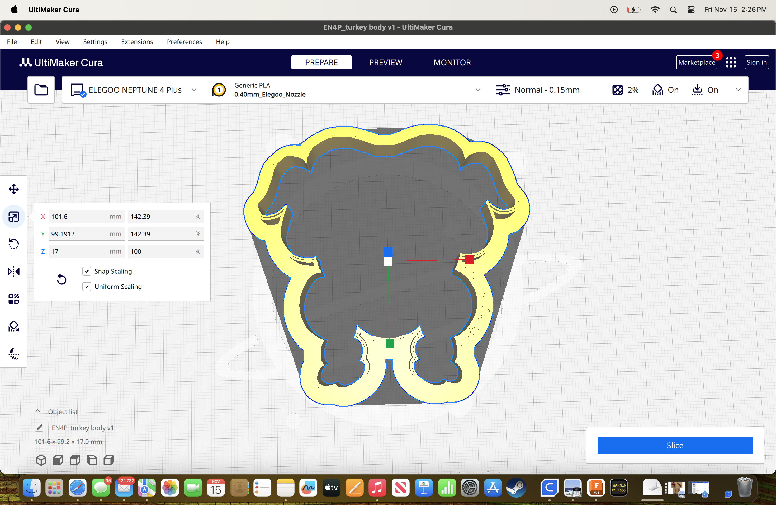 Miniatura 2 do modelo 3D cooked turkey cookie cutter