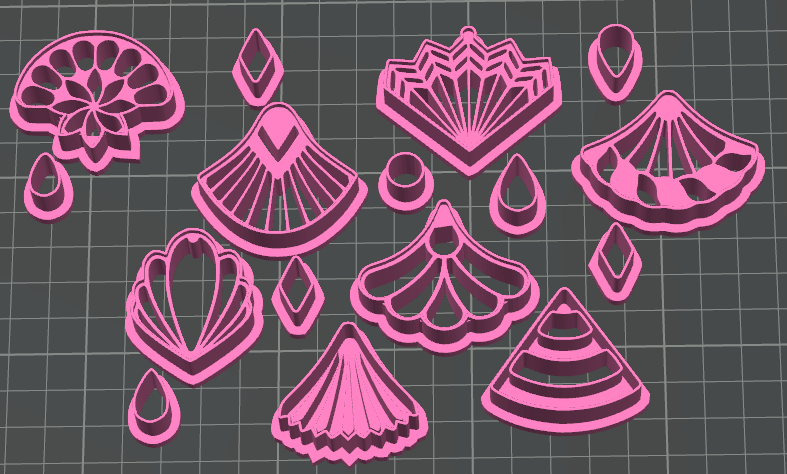 8 Duo designs polymer clay cutters