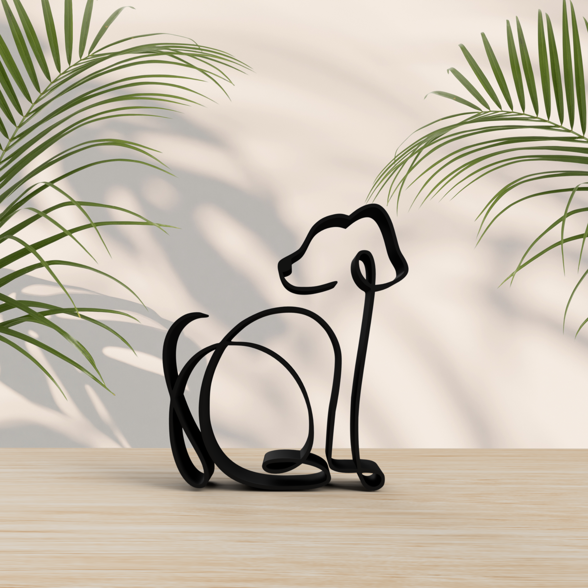 Dog Statue - One Line Art