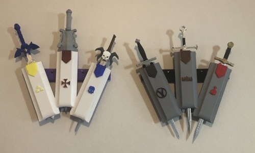 Wall Mount for Desktop Toy Swords