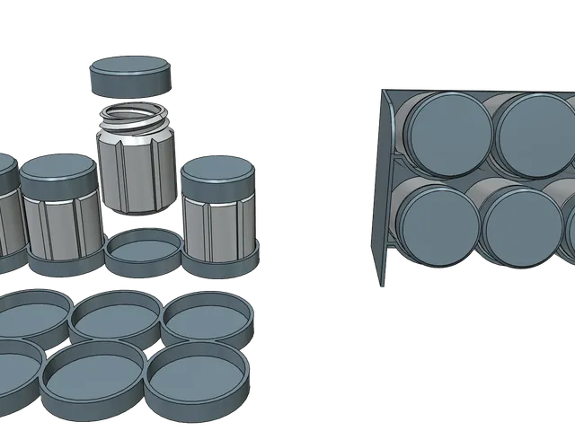 Spice Jar Spice Box Spice Organizer with spice rack kitchen easy printable without support