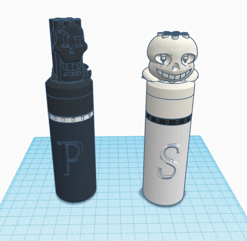 undertale sans and pappyrus salt and pepper shakers