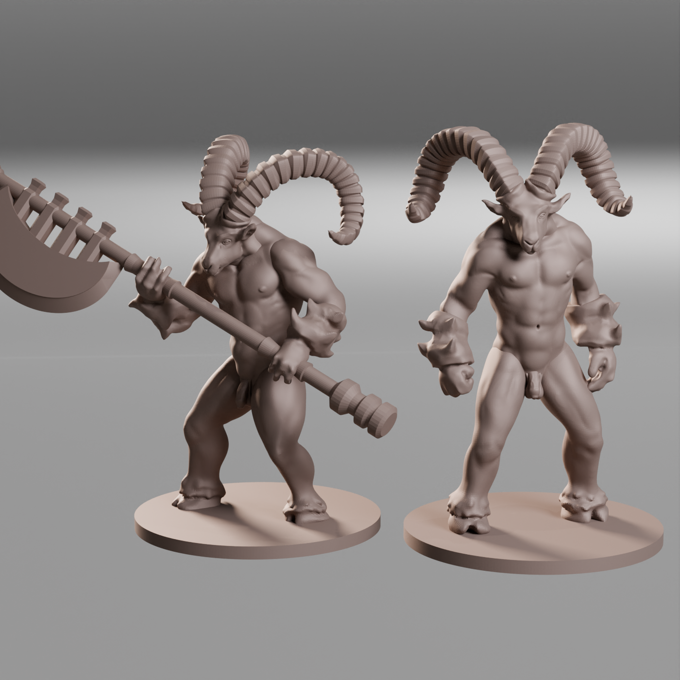 Ram demon miniatures - nude variants