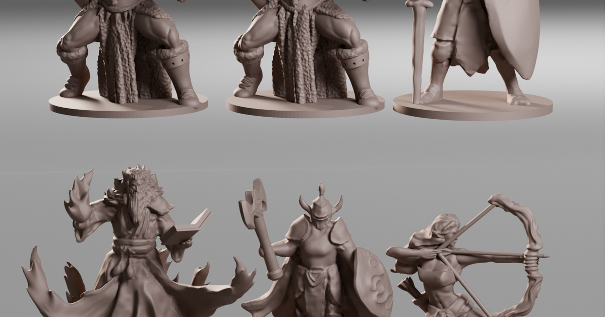 Dnd player miniatures by nahojjjen | Download free STL model ...