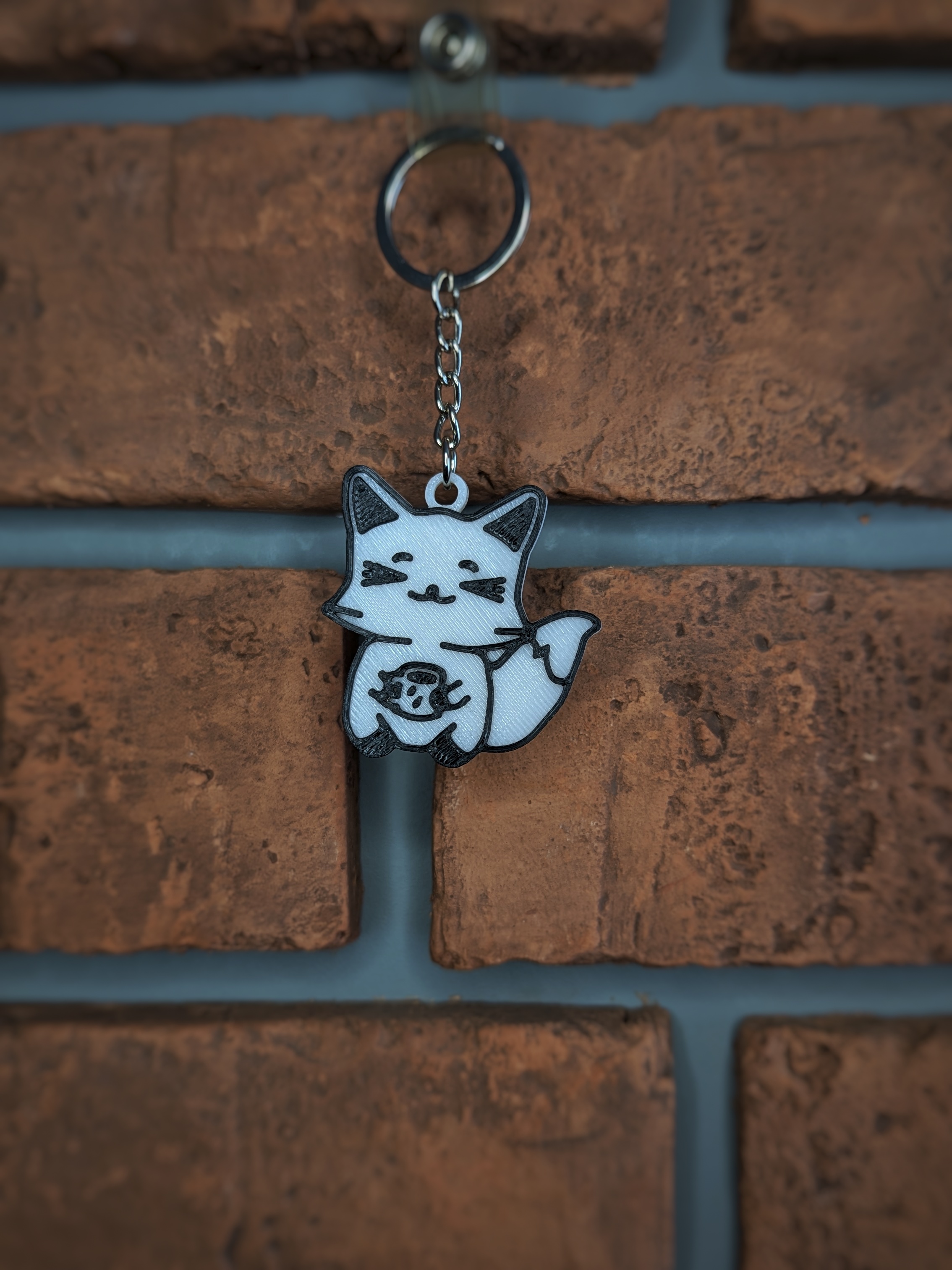 Cute Fox with coffee keychain