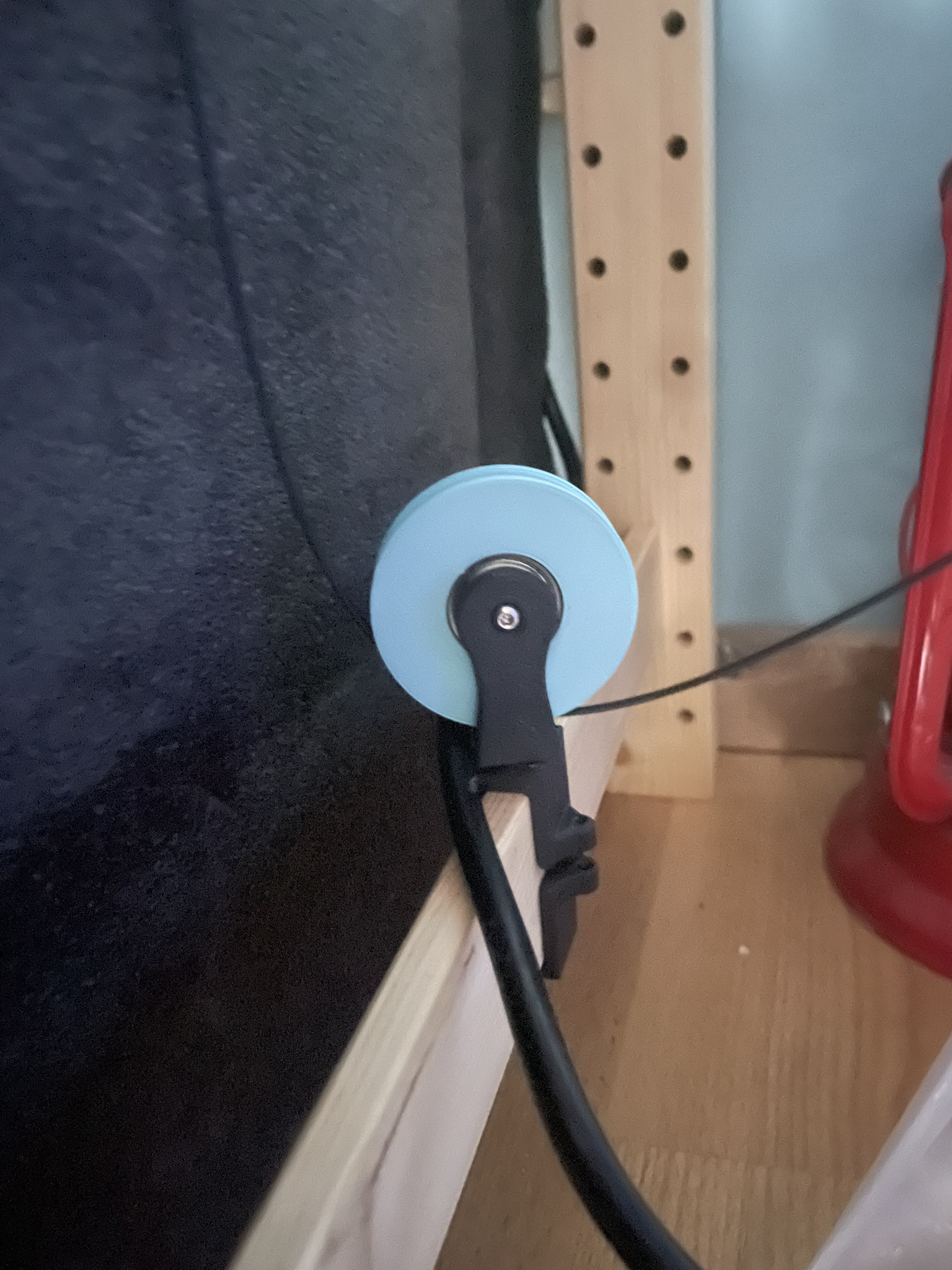 Ikea ivar mounted swivel pulley.