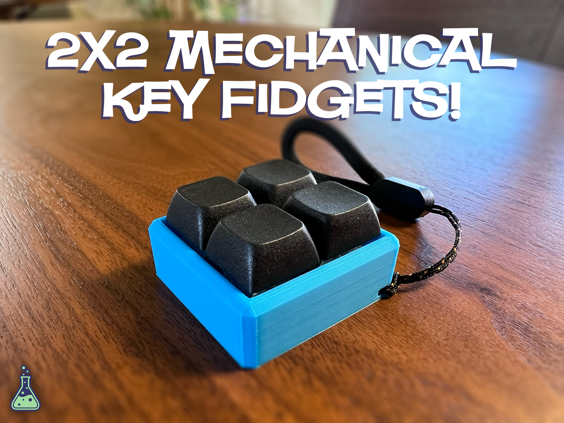 2x2 Key Switch Fidget Lanyard
