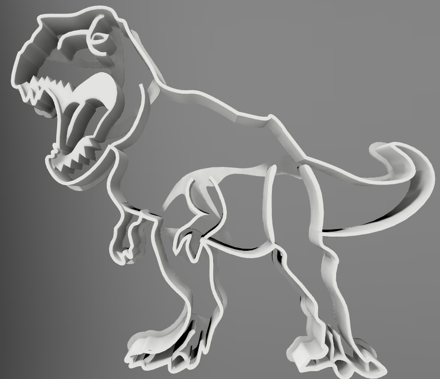 Miniatura 4 do modelo 3D T-Rex Cookie Cutter
