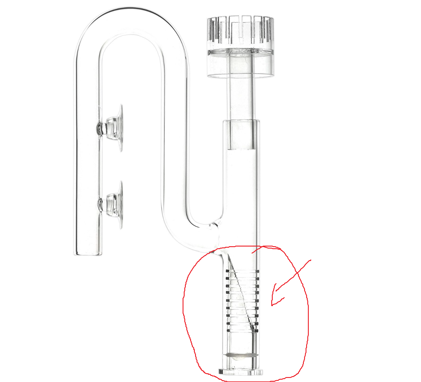 glass aquarium skimmer lower adjustable plug