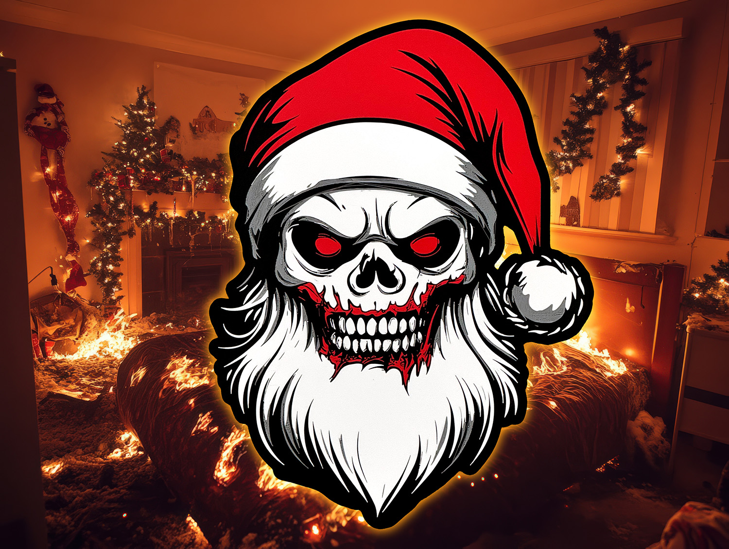 Hardcore Christmas Wall Decoration - Santa Zombie