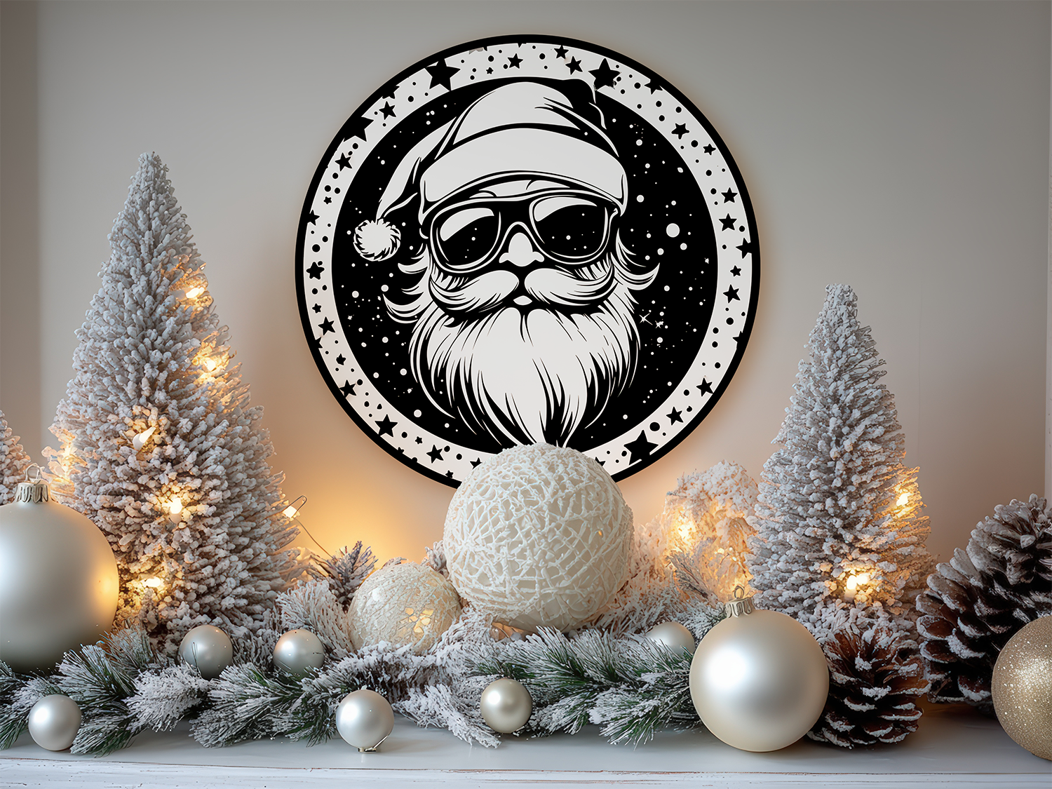Christmas Wall or Table Decoration - Santa Claus