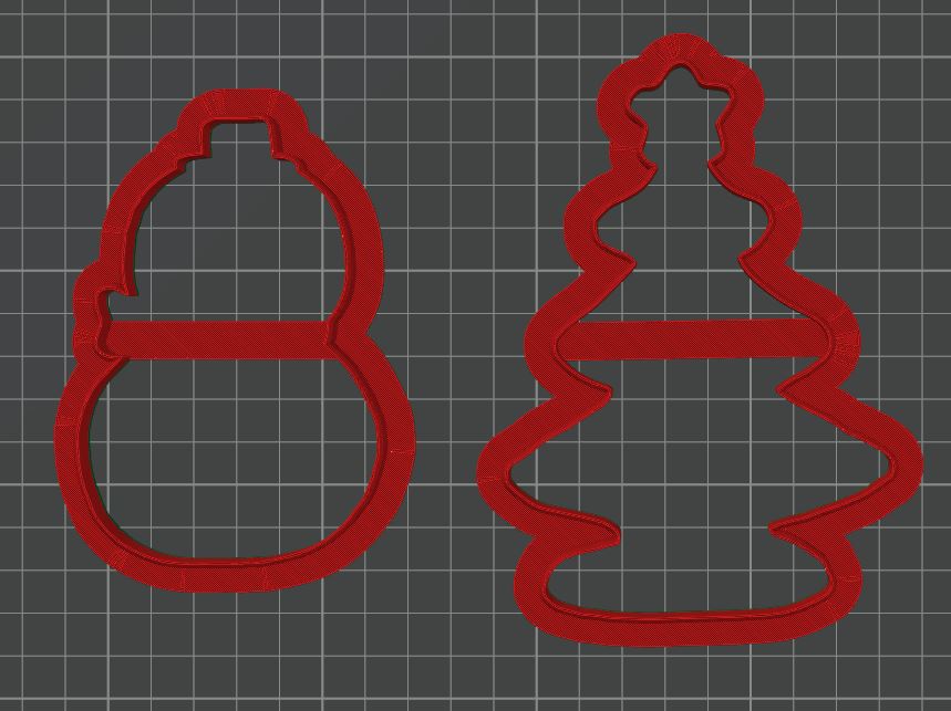Snowman and Holiday Tree Cookie Cutters