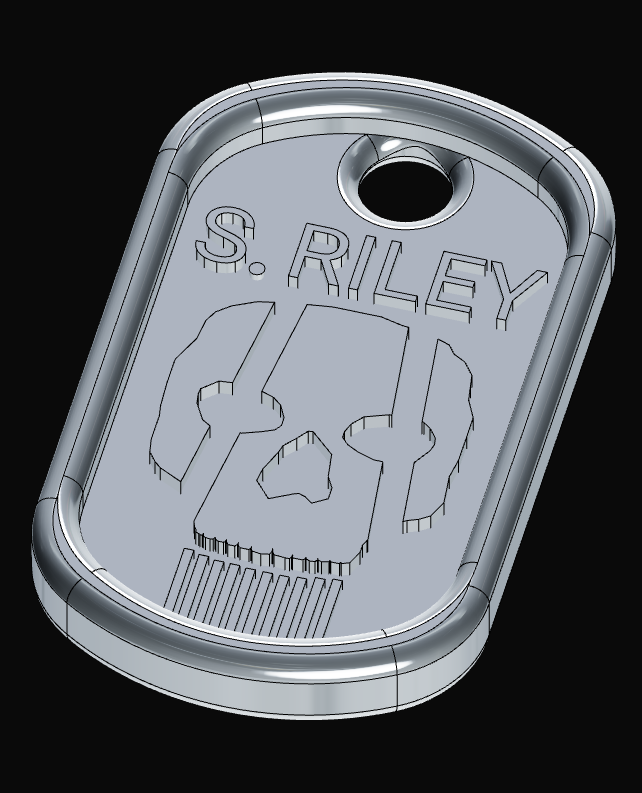 Ghost dog tag pendant