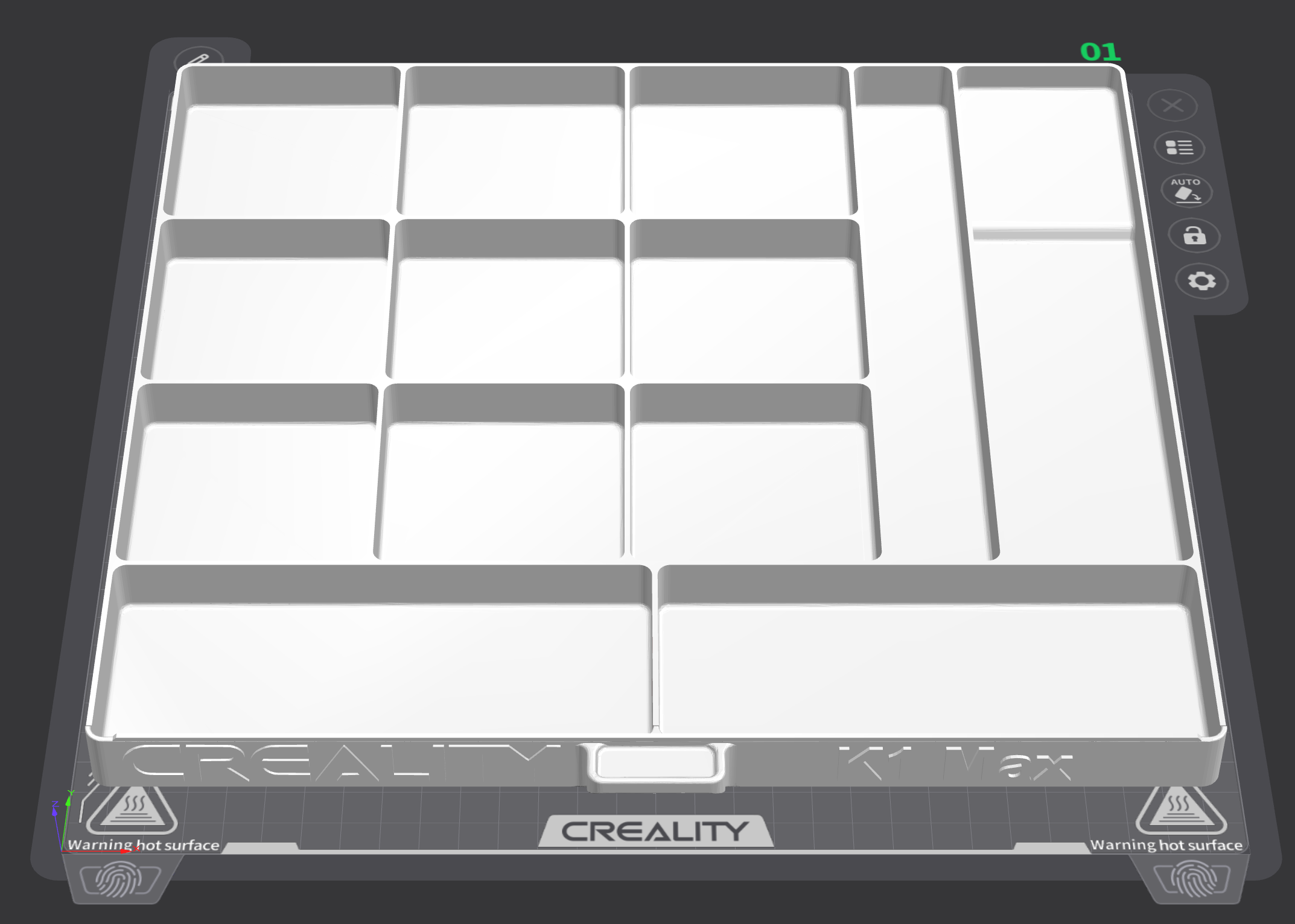 Creality K1 Max Drawer with front stop and airflow