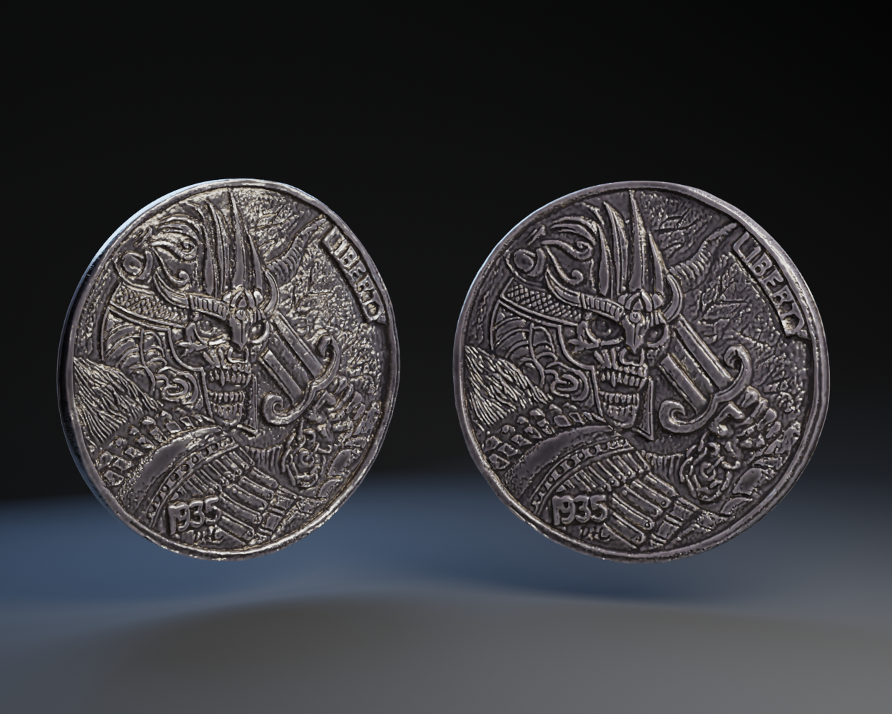 Hobo Nickle Coaster : Samurai Skull