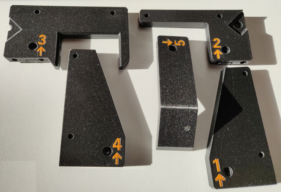 Remix of COBRA System Filament Guides for Original Prusa Enclosure with all 5 spools inside enclosure