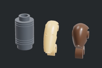 Lego Star Wars droid heads, battle droid, commando droid, ig 11